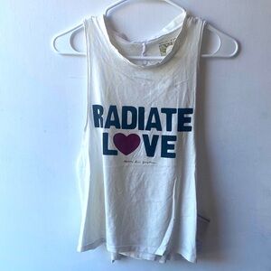 NWT Spiritual Gangster Radiate Love White Swing Tank sz S